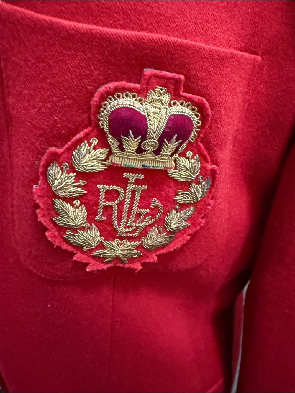 Vintage Lauren Ralph Lauren Red Blazer with Crest Patch - Picture 2 of 9